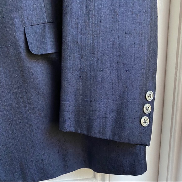 Hart Schaffner Marx Navy Silk Suit - Picture 3 of 16